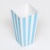 Popcorn packaging, blue stripes, 8.5 x 8.5 x 15.5 cm