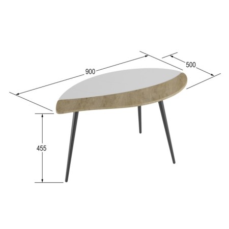 Table LIMA, 900X500X455, sonoma oak/white/black-1