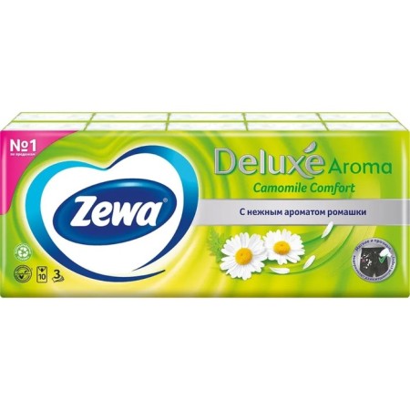 Zewa Deluxe handkerchiefs, with chamomile aroma, 10 pieces