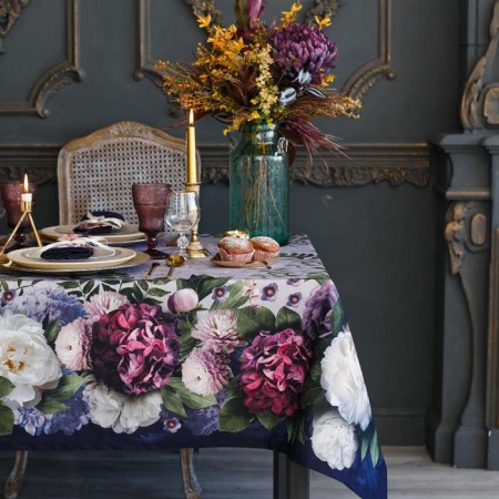 Set of table "Ethel" "Flower Study", a tablecloth 110 × 150 cm, napkins 40 × 40 cm, 4 pcs., 100 % cotton-2