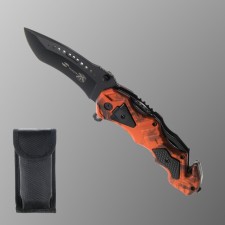 Folding stinger knife, blade - 3cr13, handle - aluminum, orange camouflage, 10 cm
