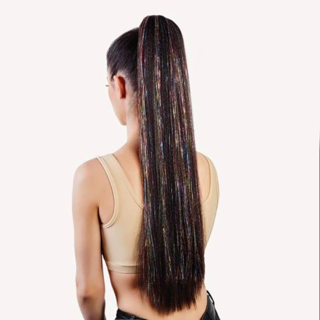 Hair threads, shiny, 90 cm, mix color-5