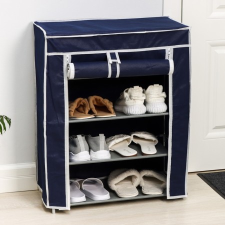 Shoe, 4 tiers, 57 × 28 × 72 cm, blue color-1