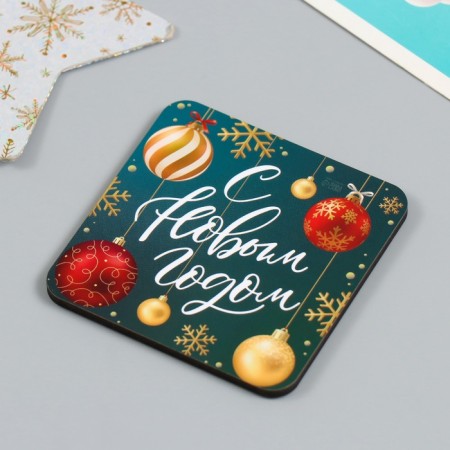 Magnet tree "New Year's balls" 7x7 cm mix 5 types-3