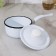 Bucket 600 ml, enameled cover, without decolleys, plastic handle, induction, white color