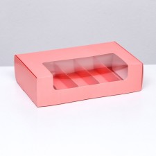 The box is folding, under 5 eclars pink, 25 x 15 x 6.6 cm