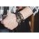 Bracelet Unisex "Style" disks, black color with gray metal, 21.5 cm