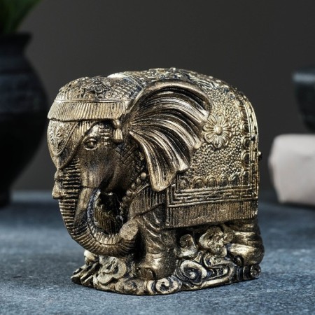 Figure "Indian Elephant" Old Gold, 12x7x6cm