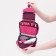Cosmetic bag, 2 parts on lightning, with hook, pink color