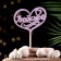 Topper wooden "beloved" lilac 13x10 cm