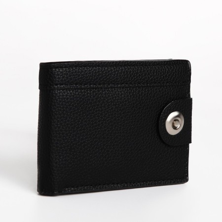 Male purse for magnet, department for bills, for maps, for coins, black color