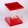 Box for flowers with a vase and PVC windows are folding, 23 x 30 x 23 cm, plain, red