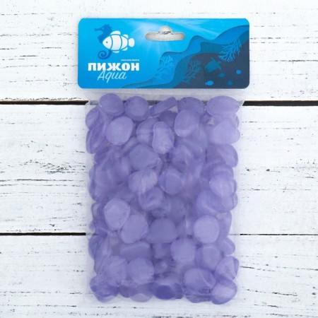 Decorative stones for the aquarium, luminous, 20 mm, 200 g, purple-2