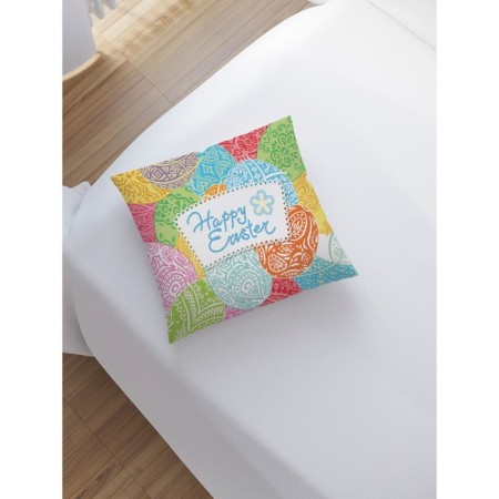 Decorative pillowcase "Painted Easter eggs", on a zipper, size 45x45 cm-1