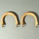 Handles for the bag are wooden, with half rings, 10.3 × 8 cm, 2 pcs, beige/silver color
