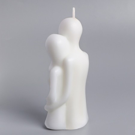 Figure candle in a gift box "Lovers", 12 cm, white-4