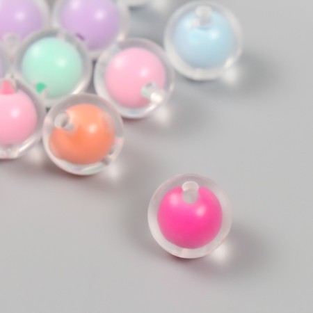 Beads for creativity plastic "Multi -colored" glossy set 30 grams d = 1.6 cm-1