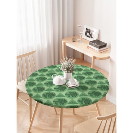 Green Dragon tablecloth, round, oxford, elastic band, size 120x120 cm, diameter 75-100 cm-2