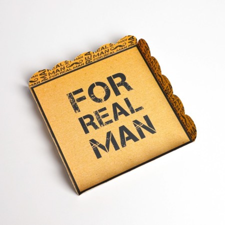Cookie box, confectionery packaging with PVC lid, “for a real man”, 18 x 18 x 3 cm-3