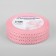 The tape is decorative, repression "openwork flowers", 25 mm × 9.1 ± 0.5 m, pink color
