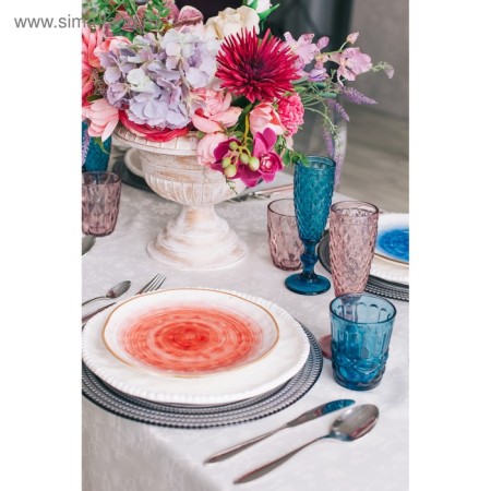 Porcelain shade "Cosmos", d = 21.2 cm, red color-4