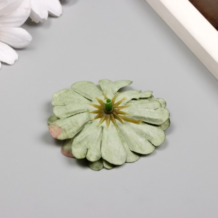 Budon on the leg for decoration "Multilayer chamomile Green" 6x6 cm-2