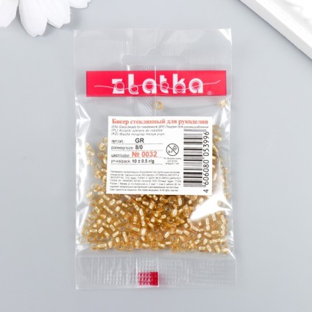 Beads "Zlatka" 08/0, 3 mm, 10 g 0032 gold-2