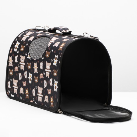 Bag - carrying for animals "Bear", black, size m, 40 x 21 x 27 cm-3