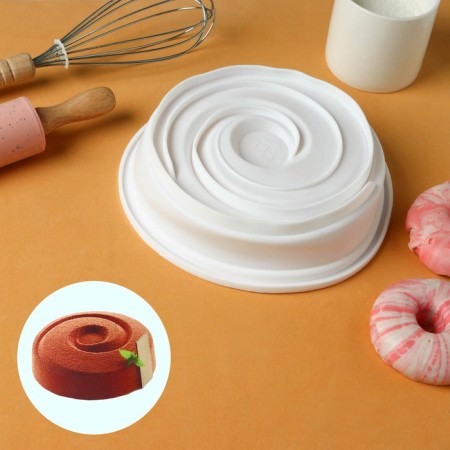 Form for baking and mousse desserts Konfinetta "Croilus", silicone, 20 × 5 cm, white color