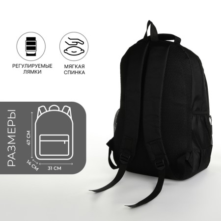 Youth backpack from lightning textiles, 5 pockets, black color-1