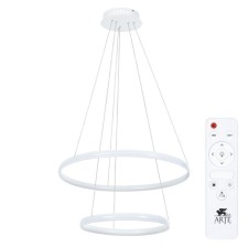 Suspended chandelier Arte Lamp Meridiana A2198SP-2WH, LED, 70 W, 60x60x120 cm, 2500 lm, remote control, white