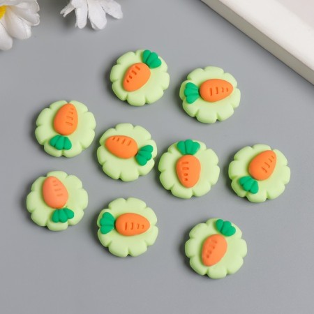 Decor for creativity plastic "Carrot on a flower" 2x2 cm-1