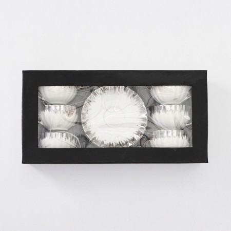 Ceramic tea service "Snow avalanche", 12 items: 6 mugs 80 ml, 6 Smashes d = 11.2 cm, color mix-7