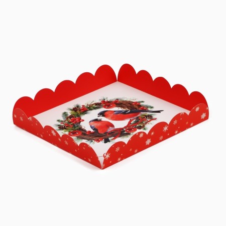 Box for confectionery products with PVC Happy New Year, 18 x 3 cm, New Year-3