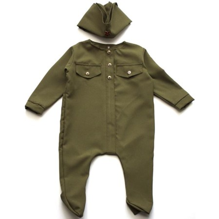 Carnival costume "Soldier-Land", sliders, cap, 6-9 months, height 75 cm-1