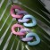 Earrings Plastic "Chain" gradient in cold colors, color