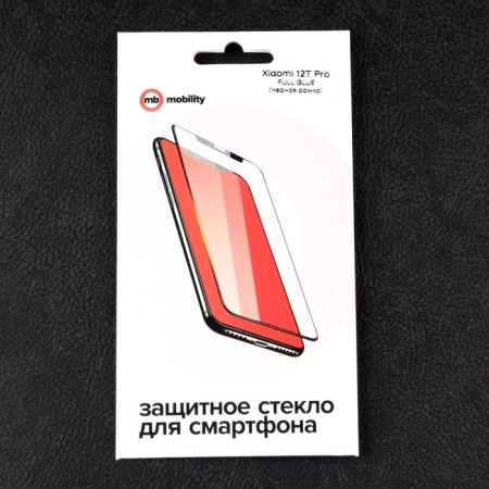 Protective glass Mobility, for Xiaomi 12t Pro, full glue, black-1