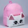 Baby backpack for a girl "Kitik", plush, pink color