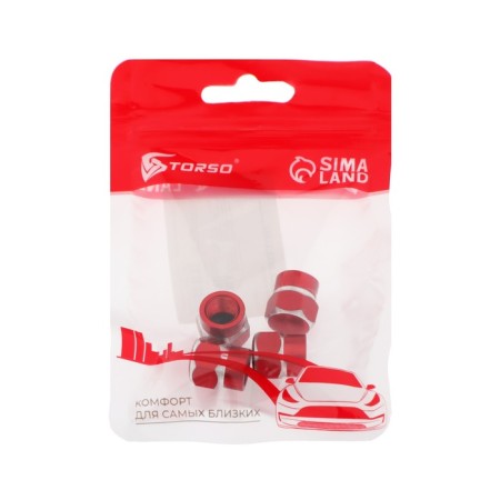 Cap on the Torso valve, red, set 4 pcs-2