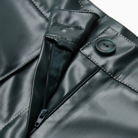 Women's pants (eco-leather) minku: eco leather green color, rn 50-8