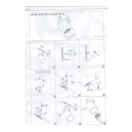 STAST ST LUCE. SL597.401.01. 1x3 W, GU10 LED, 3000K, 8x15.5 cm, black color, chrome-6