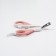 Coger scissors "Pijon" Premium curved, with an emphasis for the finger, white-pink