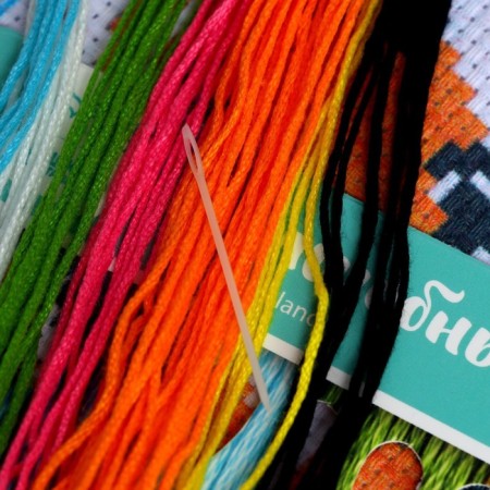 Cross -stitching for children "Lisenok", a set for creativity, 14 x 10 cm-3