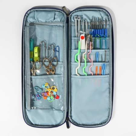 Knitting penanal, 1 compartment, 8 pockets, 40 × 15 × 2.5 cm, gray color-2