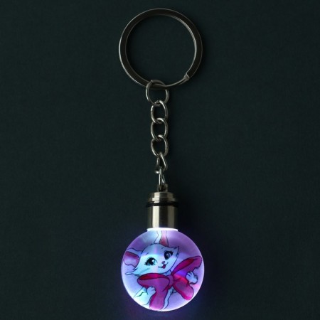 Keychain for keys with a flashlight "cat", 4 x 2 cm-4