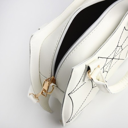 Youth bag with a zipper, white color-5