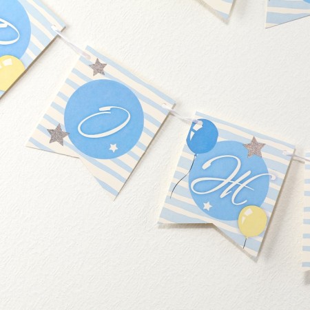 Paper garland on the tape "Happy Birthday", 2 years old-3