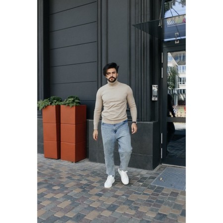 Jumper male ise, size 54, beige color-8