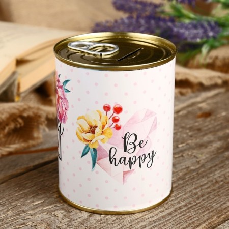 Копилка-банка металл "Счастье сегодня и всегда" 7,3х9,5 см-3