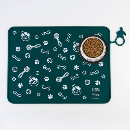 Silicone rug for a bowl "Pattern", 30x40 cm, green-1